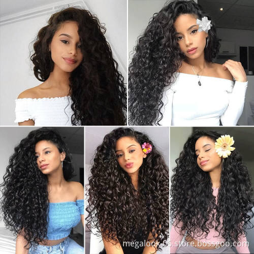 Wholesale 100% Original 10A Grade Raw Unprocessed Peruvian Water Curls Human Hair Wig